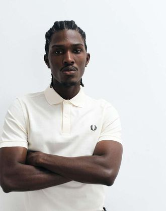 Fred Perry Polo a maniche corte color ecru-Bianco