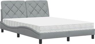 vidaXL Vidaxl - Cama Con Colch&oacute;n Tela Gris Claro 140x190 Cm