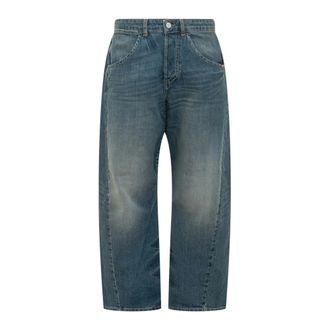 Amish Loose-fit Jeans, male, Blue, Size: W29 Slub Wrinkled Jeans