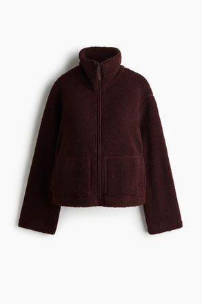 H&M Jacke aus Teddyfleece - Weinrot