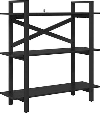 vidaXL Bookshelf Black Oak 100 x 33.5 x 102 cm Engineered Wood vidaXL