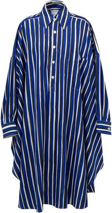 Bottega Veneta Gestreepte Overhemdjurk Kaftan Stijl - Dames - Shirt Kleedjes - Blauw - 3XS - Kleedjes