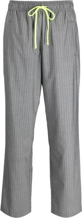 Essentiel pinstripe-pattern drawstring-waist trousers - women - Spandex/Elastane/Recycled Polyester/Viscose/Viscose - 34 - Grey