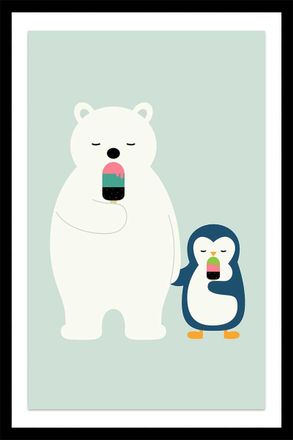 HEXOA P&oacute;ster tiempo de helado con marco negro 40x60cm