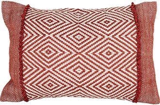Foreside Home And Garden Outdoor Geometric Filled Lumbar Pillow, 16 x 24 Red at Nordstrom, Size Medium