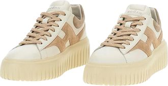 Hogan Womens Sneakers H-Stripes Ivory Beige White Trainers