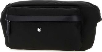 Montblanc Mens Black Canvas Belt Bag Cinture