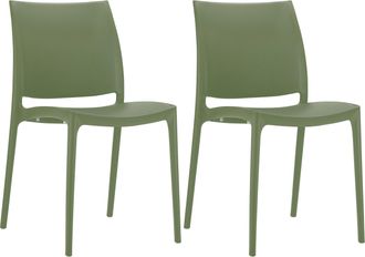 Clp Clp - Set De 2 Sillas Apilables Maya Oliva