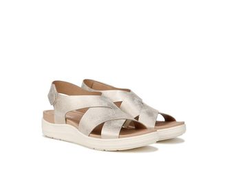 Dr. Scholls Time Sea Sandal Womens Sandals Light Gold : 8.5 M, Leather