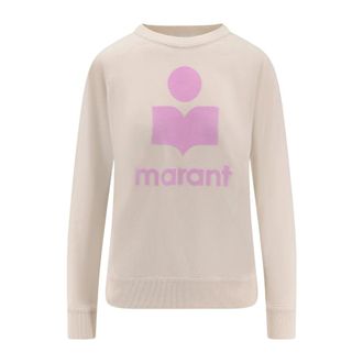 Isabel Marant Crew-neck Logo Jumper - female - Marant &eacute;toile - Round-neck Knitwear - Beige - XS - Knitwear