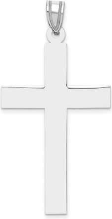 Diamond2Deal 14k White Gold Polished Cross Pendant