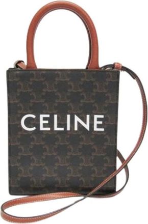 Celine Pre-owned Triomphe Vertical Cabas Mini - Dames - Vintage Shopper - Bruin - ONE Size - Leer - Vintage