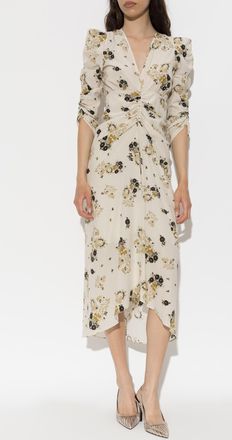 Isabel Marant Silk Dress Albini, Womens, Cream