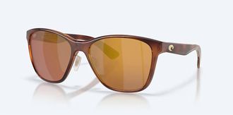 Costa Unisex Luna Nueva Polarized Sunglasses In Tortoise Gold Mirror
