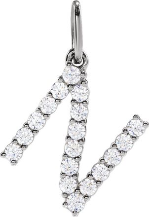 Diamond2Deal 14k Gold 1/4ct Lab-Grown Diamond Initial N Pendant