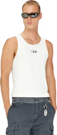 Diesel Cotton tank top with logo - T-Shirts - Man - White