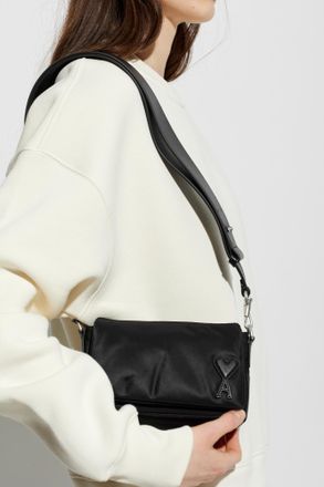 Ami Shoulder Bag With Logo, Unisex, Black