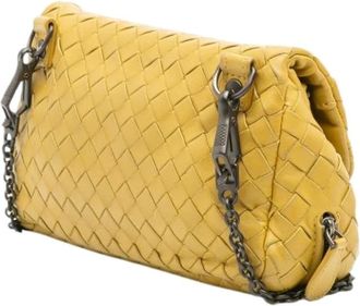 Bottega Veneta Pre-owned Cross Body Bags, female, Yellow, Size: ONE SIZE Pre-owned Vintage Leather Crossbody Bag