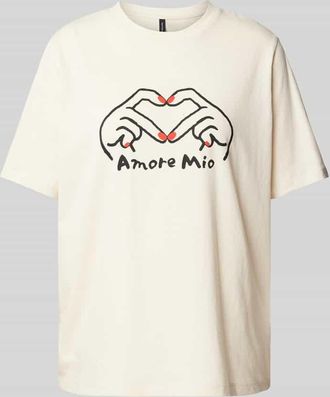 Vero Moda Loose Fit T-Shirt mit Statement Print Modell VALERIE in Offwhite, Gr&ouml;&szlig;e M