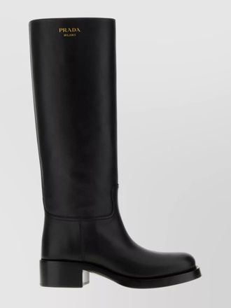 Prada knee-high leather block heel boots
