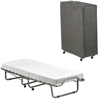 Talamo Italia Cama Plegable Maristella, Camastro Con Colch&oacute;n Incluido, Hecho En Italia, Negro