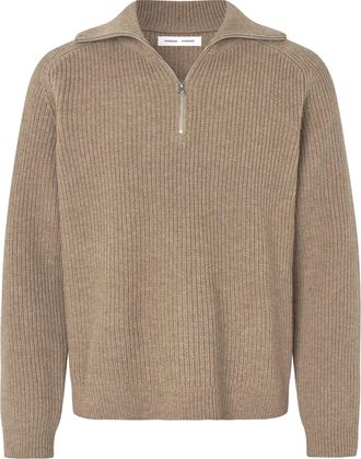 Sams&oslash;e & Sams&oslash;e Lead Gray Sarick Ribbed Knit Turtleneck Sweater