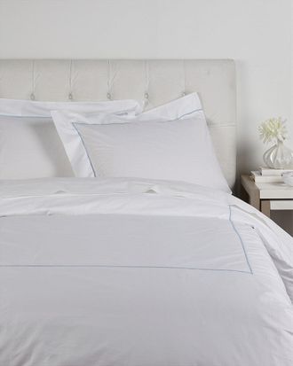 Maurizio Italy Single Line Powder Blue Embroidered Duvet Set