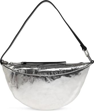 AllSaints Luna Metallic Leren Schoudertas - Dames - Schoudertassen - Grijs - ONE Size - Katoen - Tassen