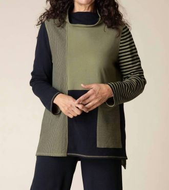 Habitat Mixed Stripes Studio Tunic In Greeen