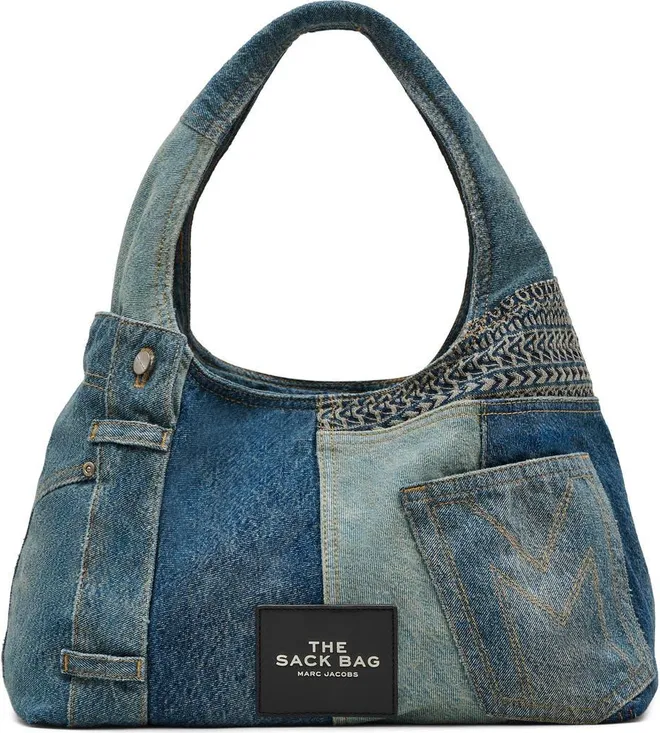The Sack Deconstructed Denim Shoulder Bag in Indigo Multi at Nordstrom