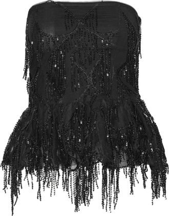 Rotate Intricate Sequin-Embellished Sleeveless Top