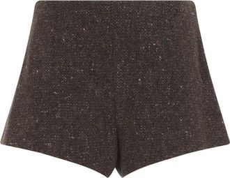 Ralph Lauren Korte Broeken, Dames, Bruin, S, Leer, Slim Short