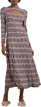 Misook Melang&eacute; Long Sleeve Midi Sweater Dress in Starry Night Blue at Nordstrom, Size Xx-Small