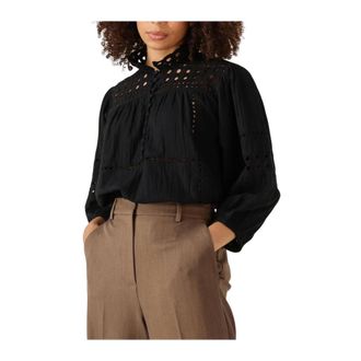 Second Female Brunie Blouse - Dames - Blouses & Shirts - Zwart - Maat: S Katoen