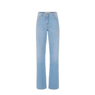 Elisabetta Franchi Straight Jeans, female, Blue, Size: W27 Denim Jeans with Rhinestones