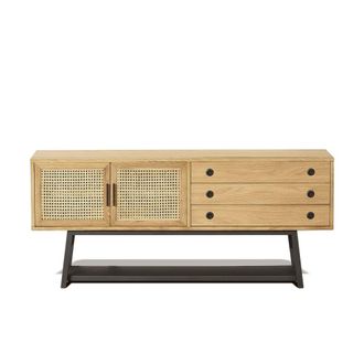 Robin des Bois Aparador de roble con 2 puertas y 2 cajones beige
