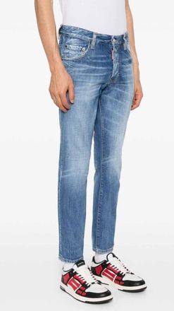 Dsquared2 Mens Skater Slim Fit Jeans Blue Cotton