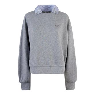 Liu Jo Hoodies & sweatvesten, Dames, Grijs, M, Katoen, Felpa