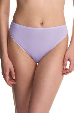 Natori Bliss Bare Cotton High Cut Briefs in Purp Pearl at Nordstrom, Size X-Small