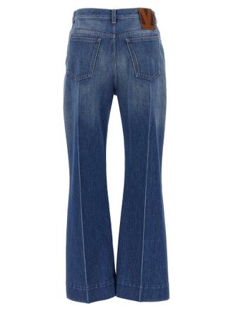 Valentino Garavani Flared Cotton Denim Jeans - Blue