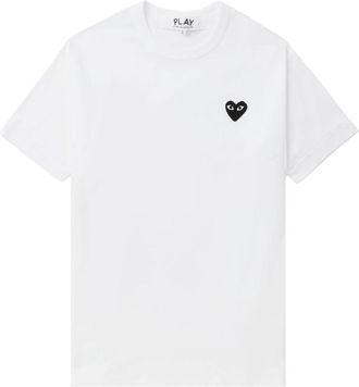 Comme Des Gar&ccedil;ons White Heart Cotton T-shirt