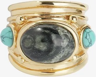 Gas Bijoux Goldener Ring mit Steinen Simone