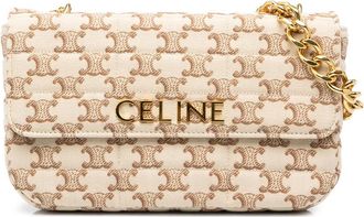 Celine Pre-owned Celine Triomphe Matelasse Canvas Monochrome Chain Shoulder Bag Ladies P0RX04VJY8FKL3JJ