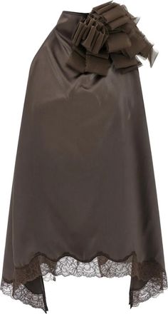 Magda Butrym lace floral top - Marrone