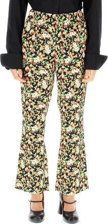 Marni Floral-printed High-waist Trousers