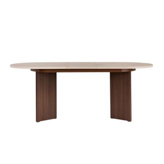 Calicosy Mesa de comedor extensible 8 pers l160/200 cm - efecto travertino