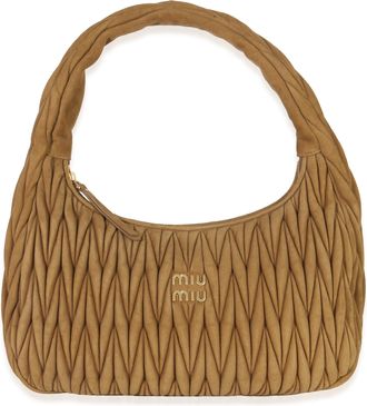Miu Miu Brown Suede Matelasse Wander Hobo