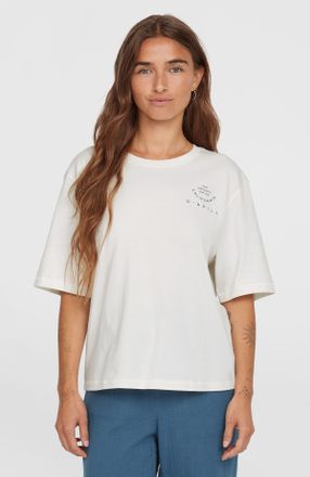 O'Neill T-Shirt ONEILL SUMMER MUSTHAVES BACK PRINT T-SHIRT, Damen, Gr. XL (42), weiss (snow wei&szlig;), Obermaterial: 100% Baumwolle, Shirts T-Shirt