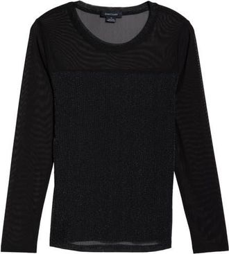 Sanctuary Sparkle Mesh Tee in Black at Nordstrom, Size 1X