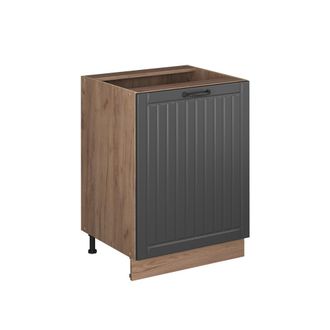 Vicco Mueble Bajo De Cocina Fame-line, Gris Oscuro/roble Dorado, 60 Cm 1 Puerta Sin Encimera, Vicco